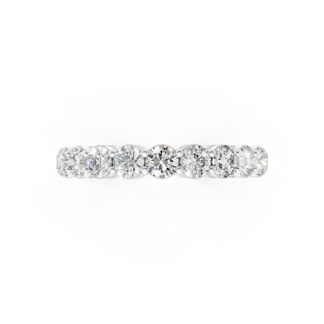 Round Diamond Half Eternity Band
