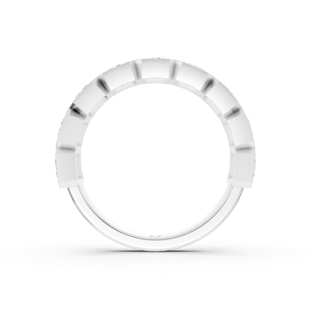 Bezel Set Radiant Diamond Half Eternity Band