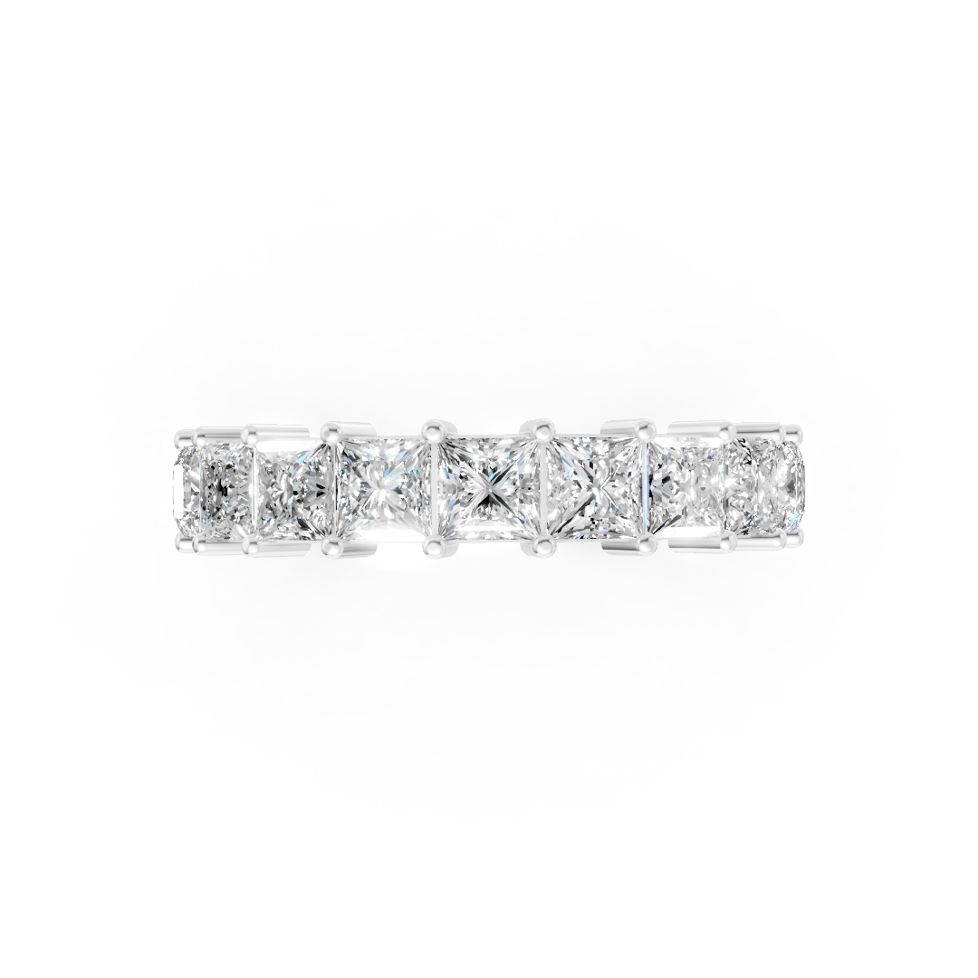 Shared Prong Princess Cut Half Eternity Band