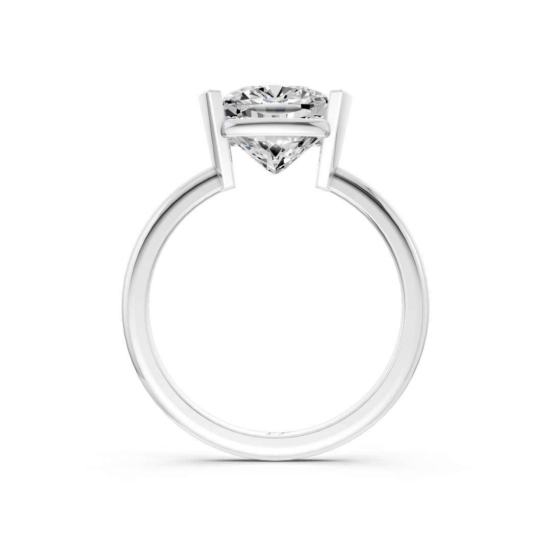 Cushion Cut Half Bezel Set Ring