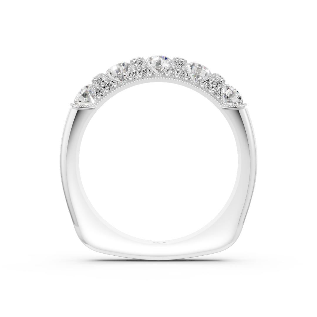Vintage Round Diamond Anniversary Band