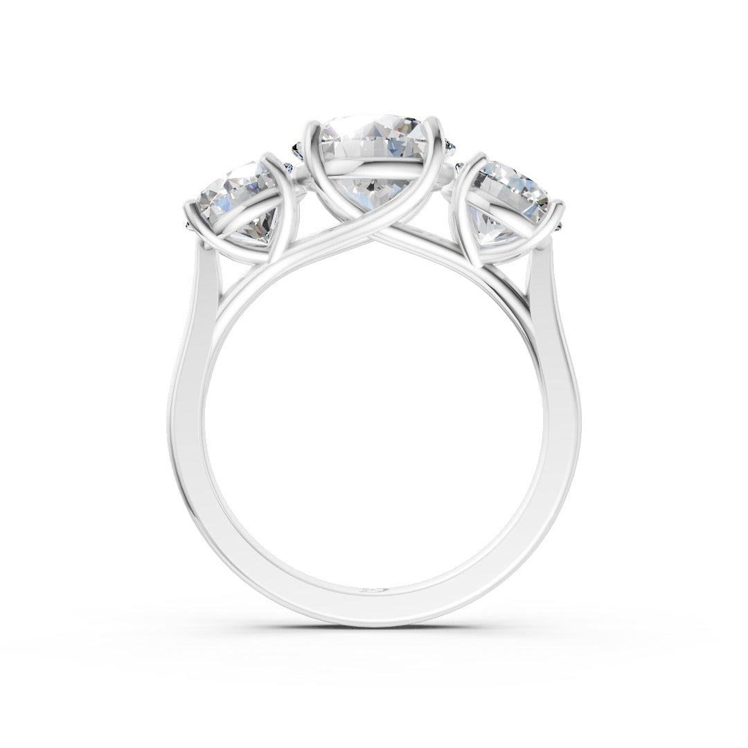 Past Present Future Trilogy Round Cut Anniversary Ring