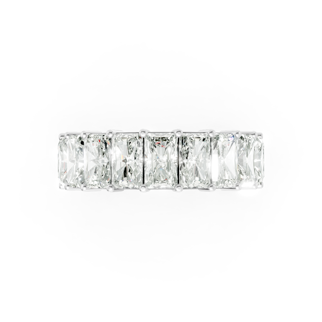 Shared Prong Radiant Cut Half Eternity Band