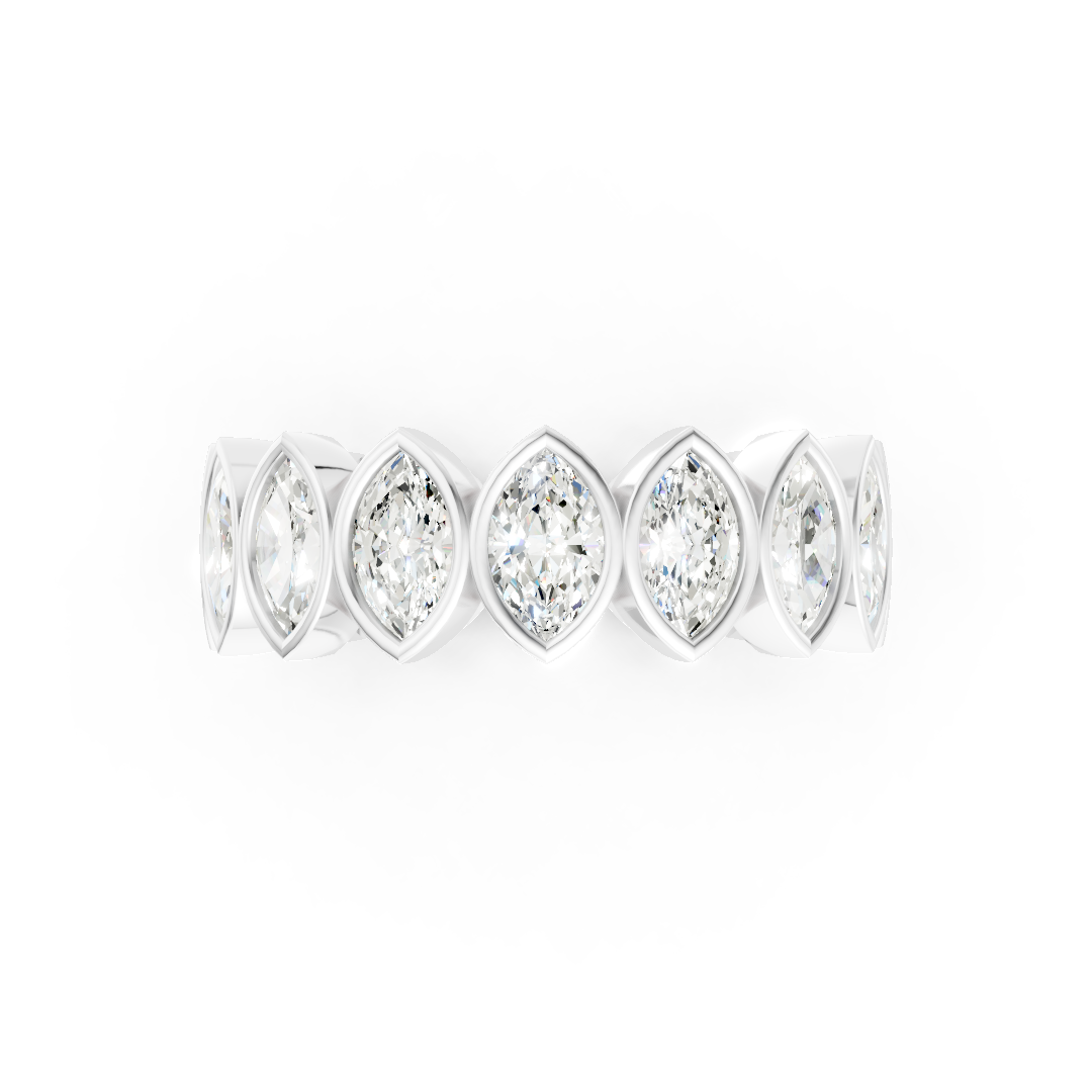 Marquise Diamond Bezel Set Eternity Band