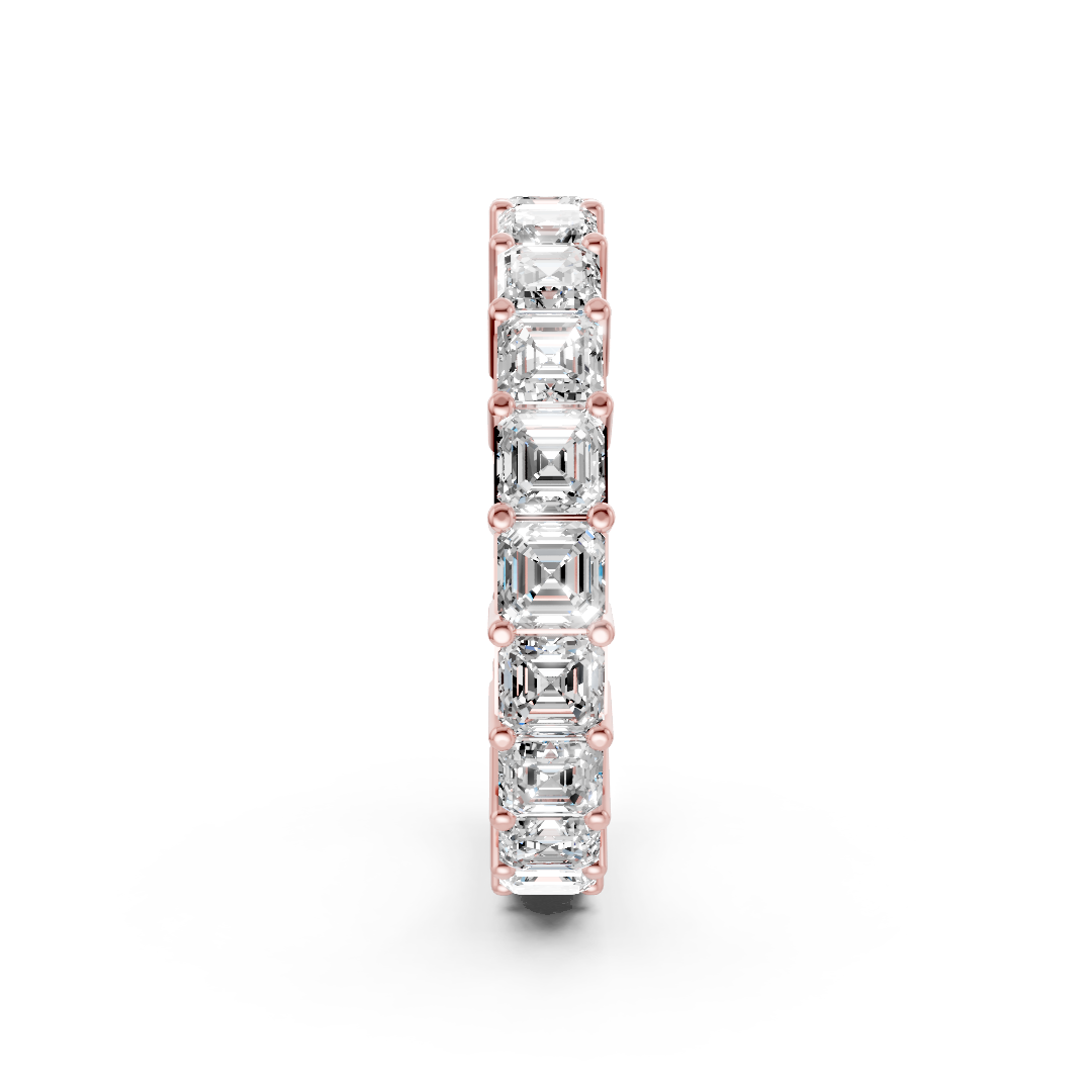 Asscher Diamond Shared Prong Eternity Band