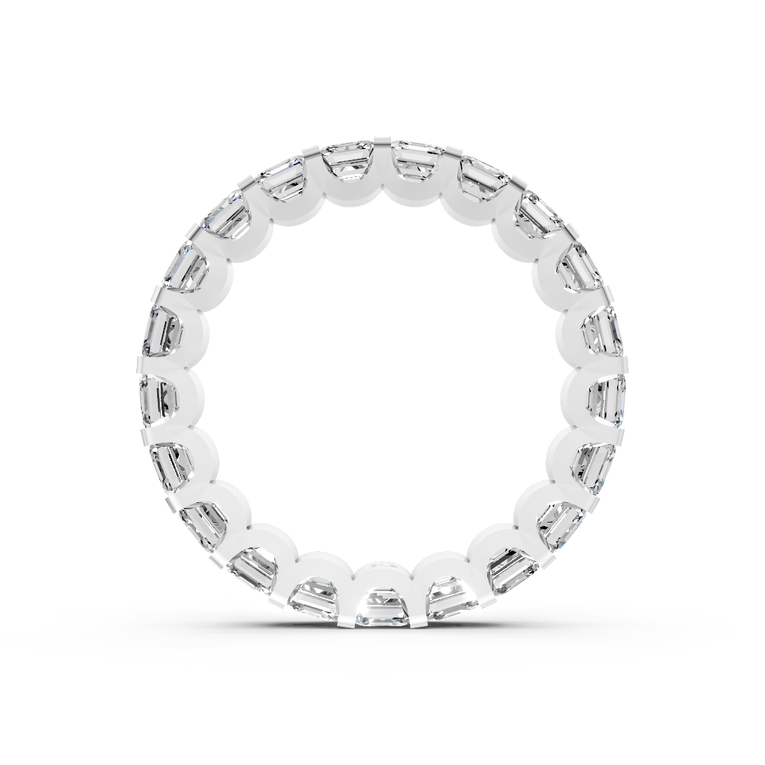 Asscher Diamond U Prong Full Eternity Band