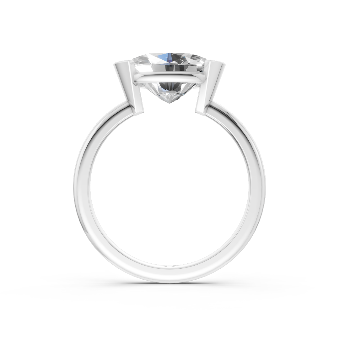Oval Cut Half Bezel Set Ring