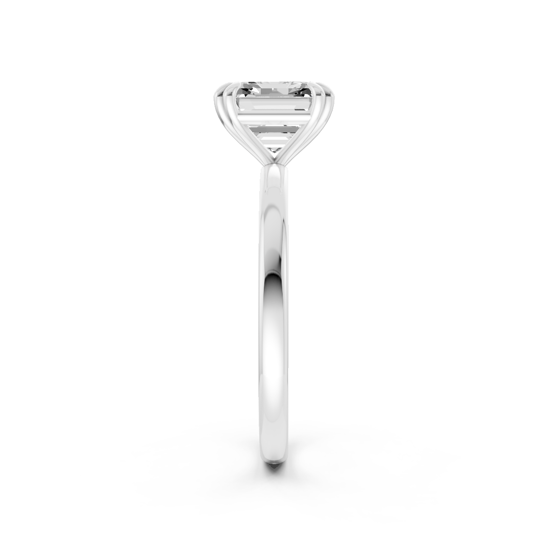 Double Prong Asscher Solitaire Ring