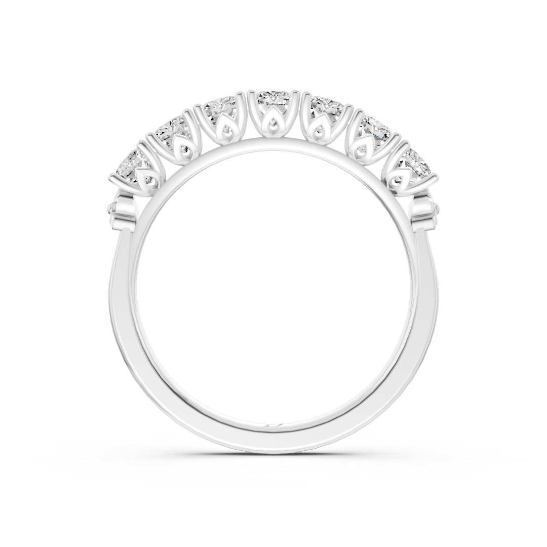 Cushion Cut 7 Stone Lotus Band