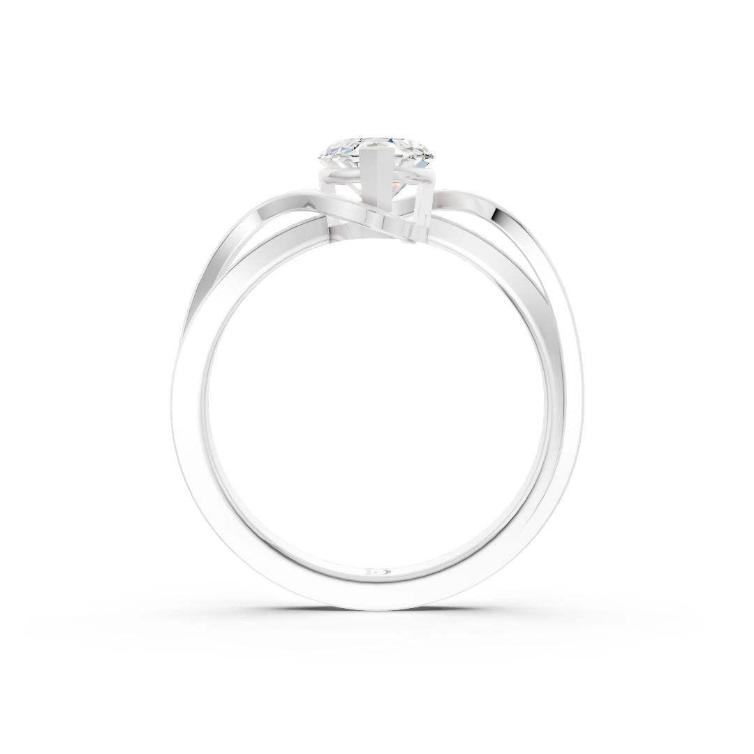 Marquise Cut Diamond Bypass With Ribbon Wrap Set Ring