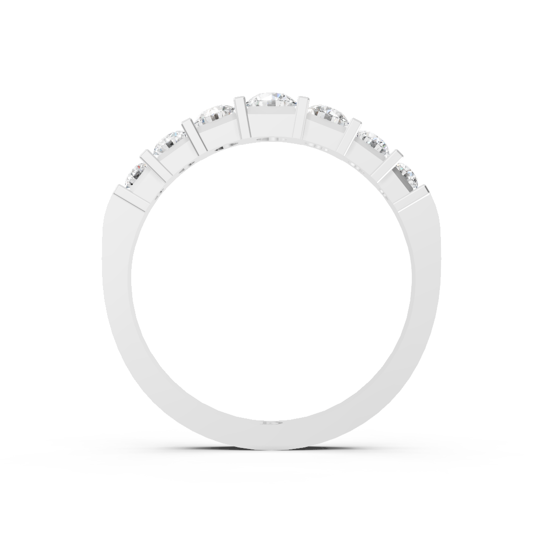 Round Brilliant Bar Set Diamond Band