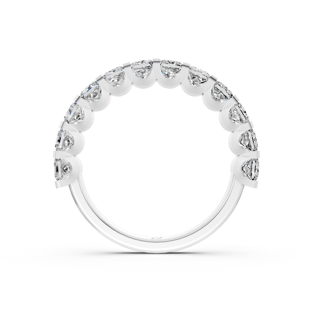 Princess Diamond U Shaped Wedding Band
