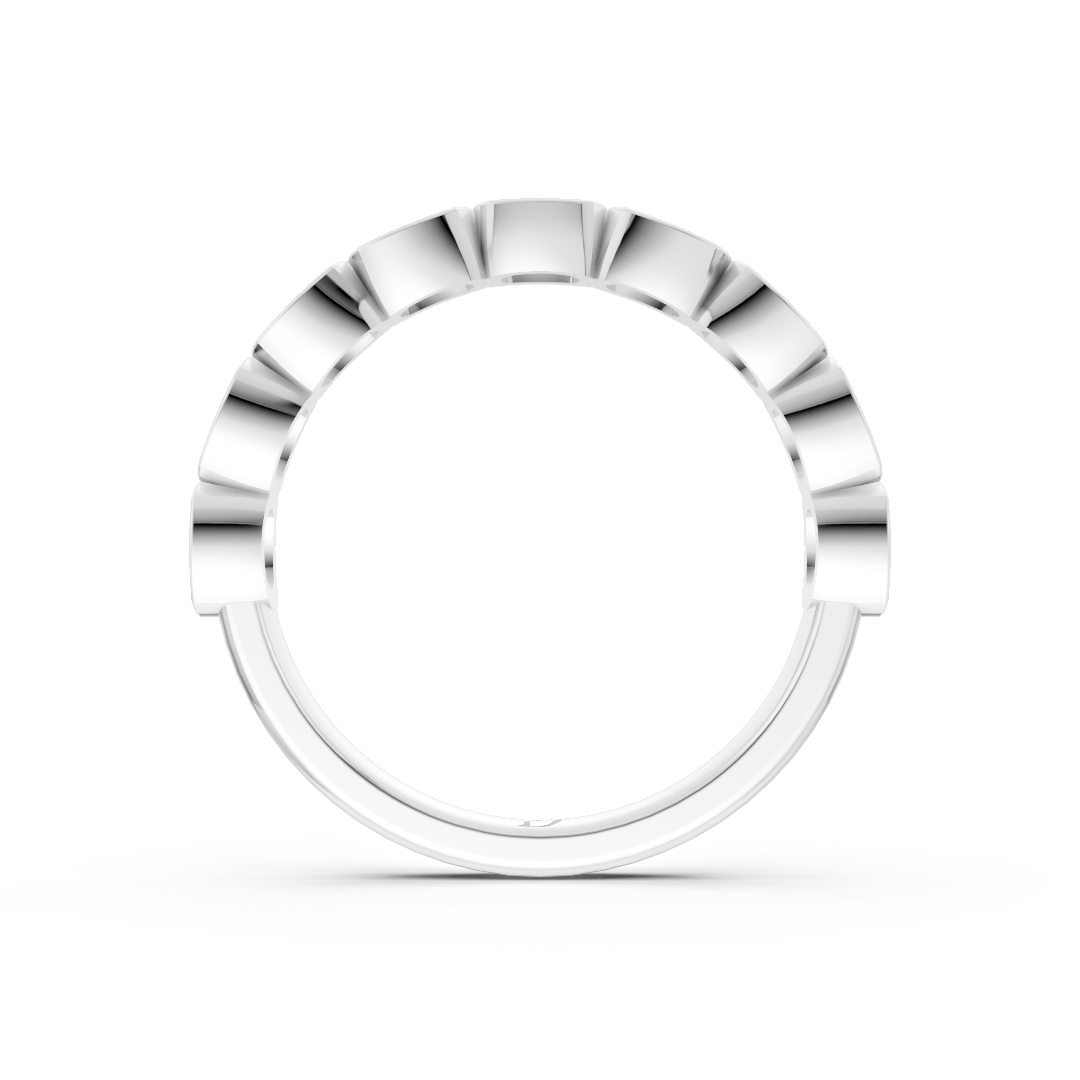 Bezel Set Cushion Diamond Half Eternity Band