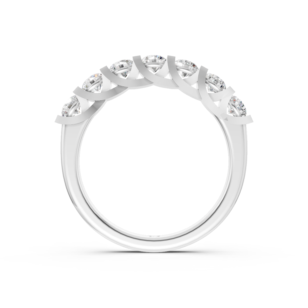 Channel Set Round Diamond Half Eternity Band