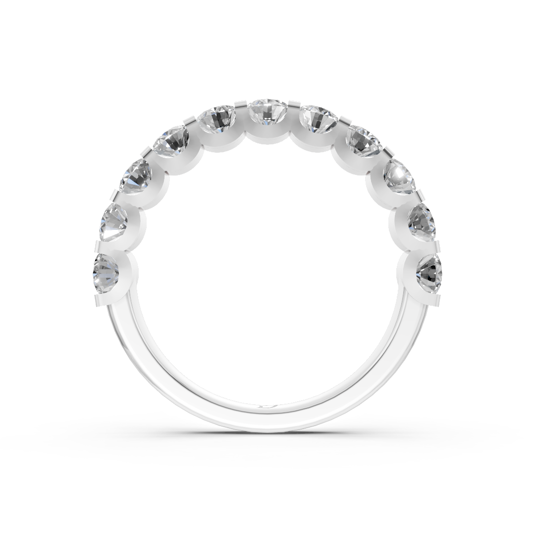 Oval Diamond U Shaped Wedding Band