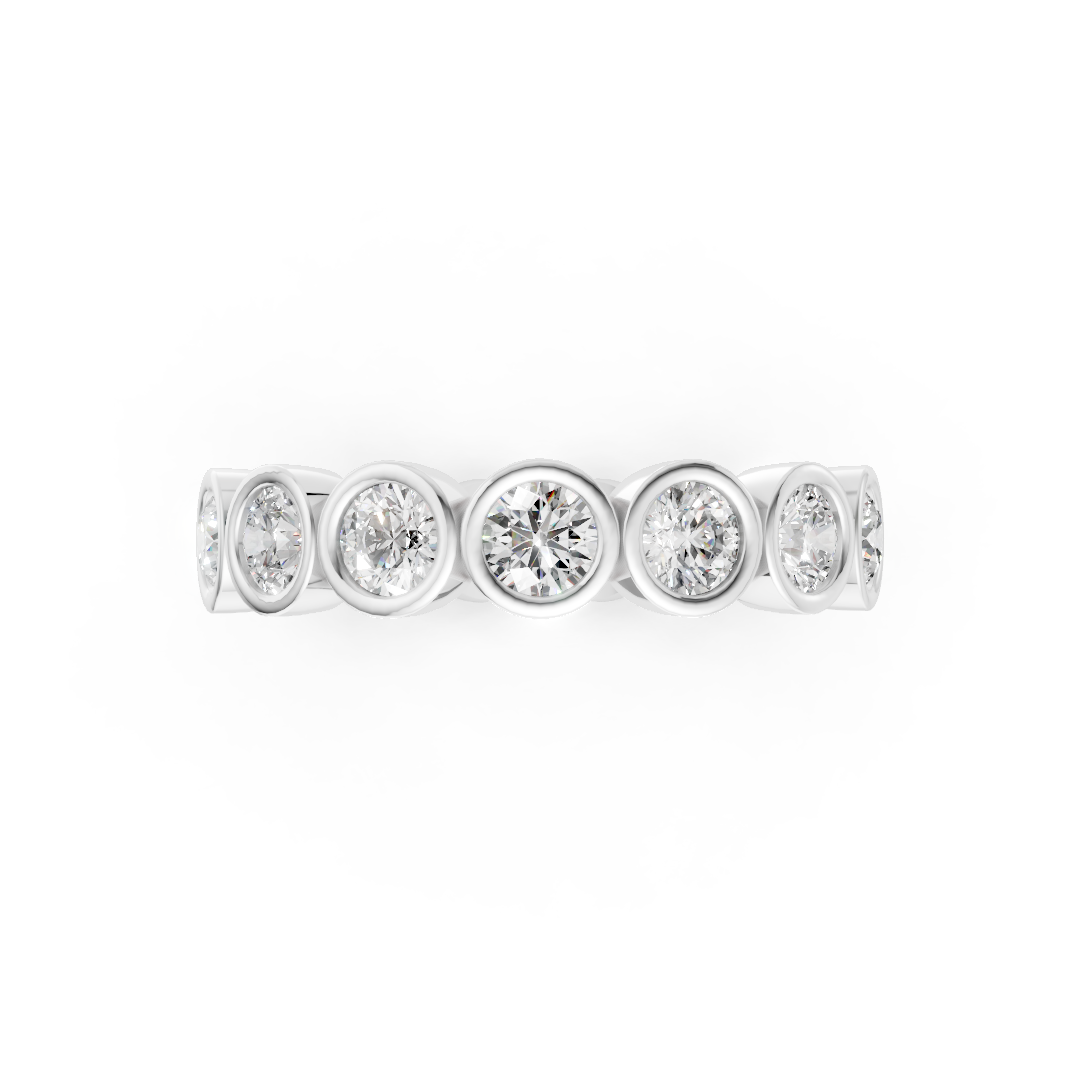 Round Diamond Bezel Set Eternity Band