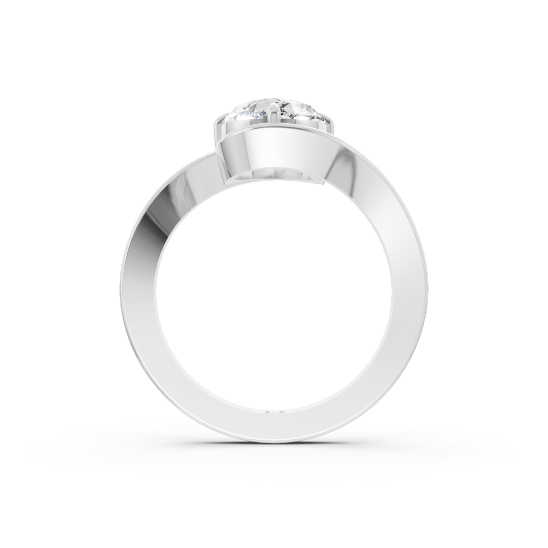 Pear Diamond Bypass Shank Ring