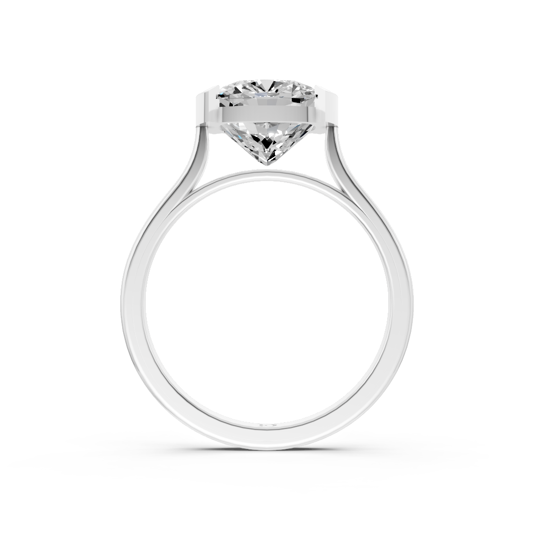 Cushion Cathedral Half Bezel Solitaire Ring