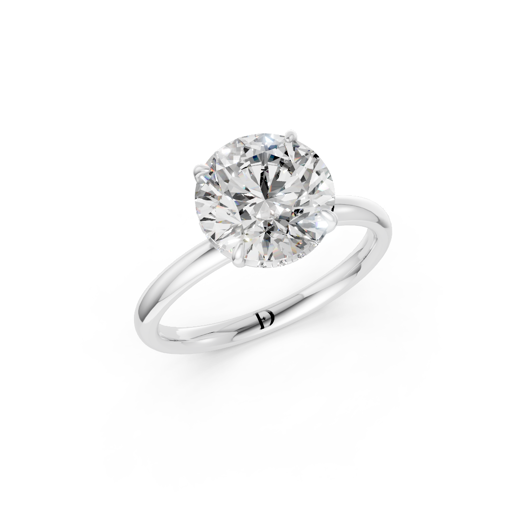 Round Diamond Hidden Halo Ring