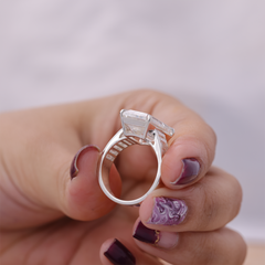 Emerald Cut Claw Prong Diamond Engagement Ring
