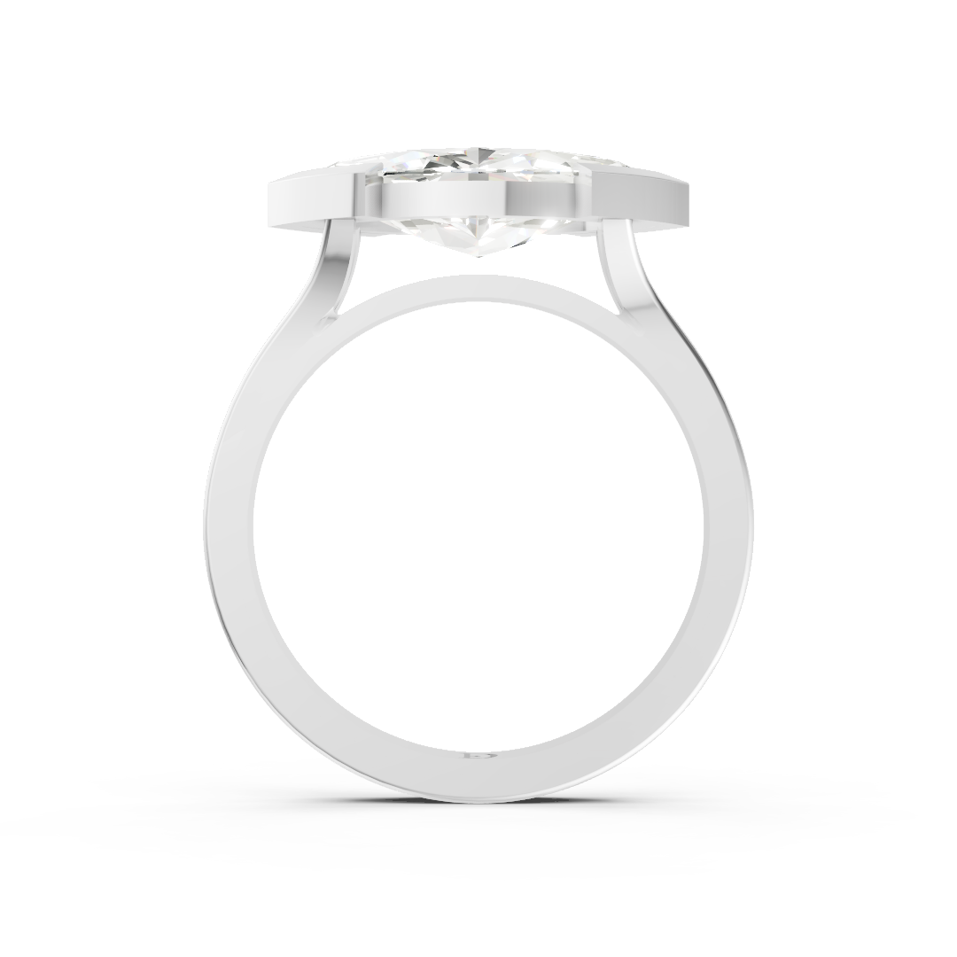 Marquise Cathedral Half Bezel Solitaire Ring
