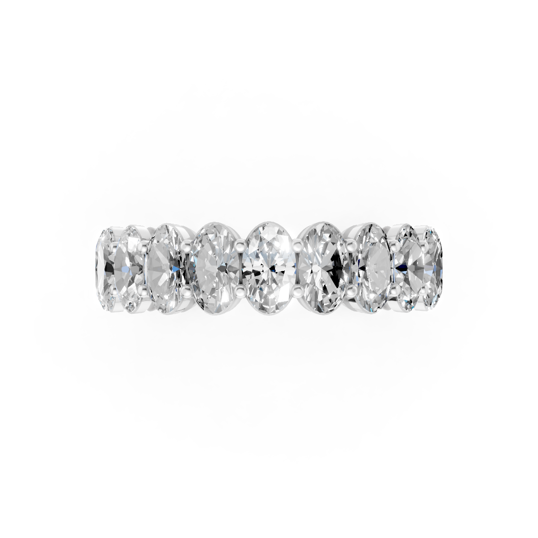 Oval Diamond Half Eternity Band
