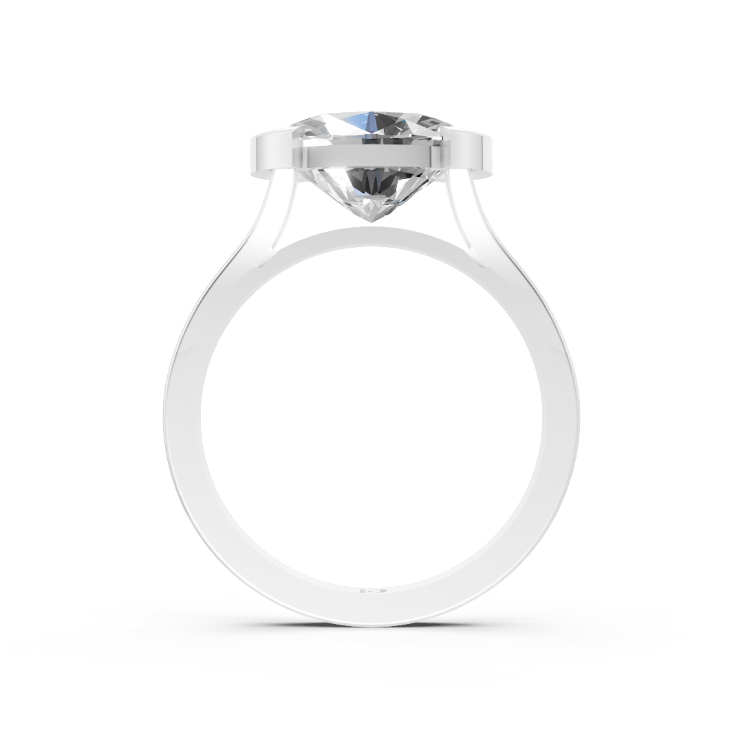 Oval Cathedral Half Bezel Solitaire Ring