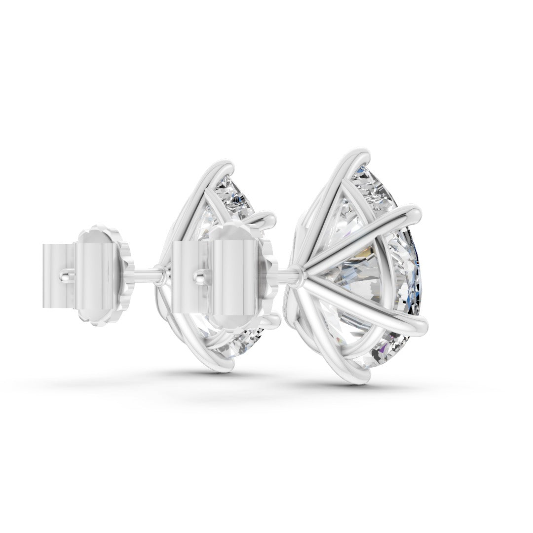 Pear Brilliant Cut Diamond Stud Earrings