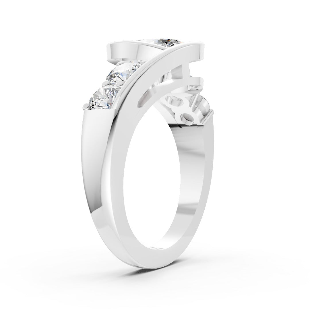 Unique Five-Stone Oval And Round Diamond Ring