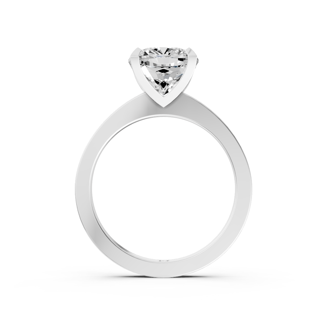 Cushion Cut V-Cathedral Shank Ring
