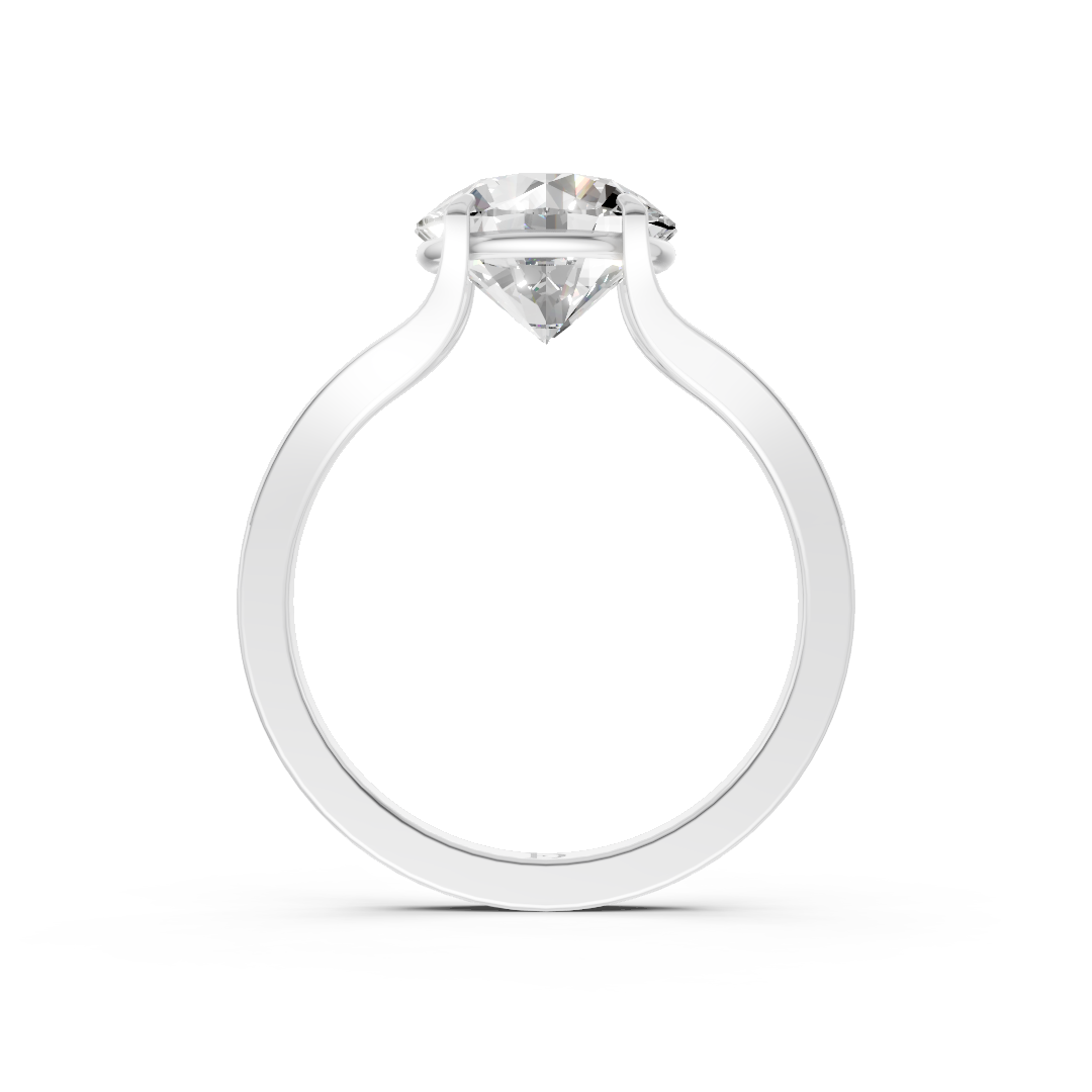 Round Cut Minimalist Split Shank Ring
