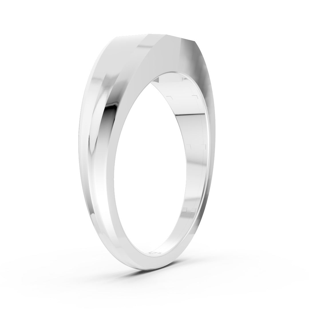 East West Emerald Lab Grown Diamond Wedding Ring