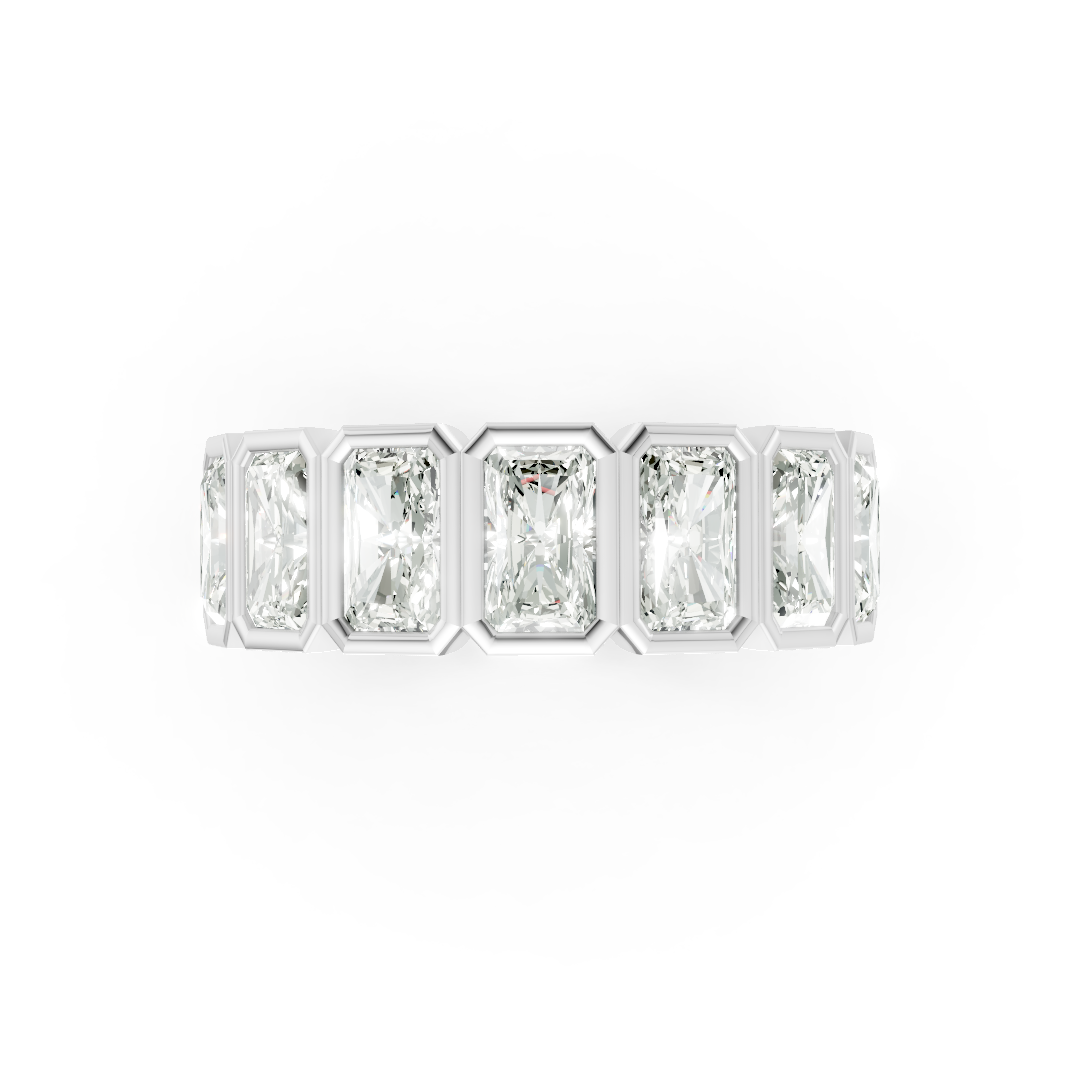 Radiant Diamond Bezel Set Eternity Band
