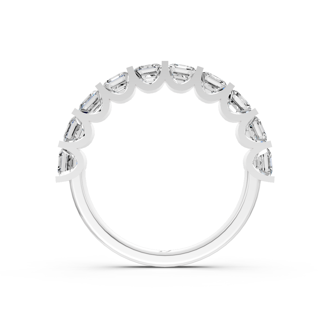 Asscher Diamond Bar Set Half Eternity Band