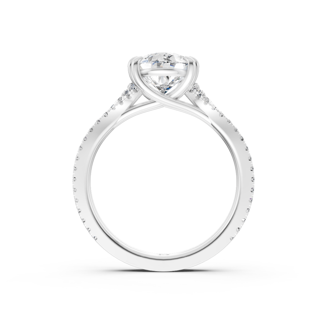 Pear Diamond Double Band Engagement Ring