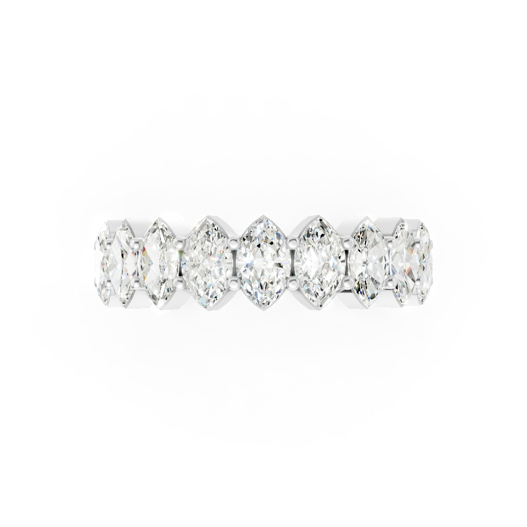 Shared Prong Marquise Cut Half Eternity Band