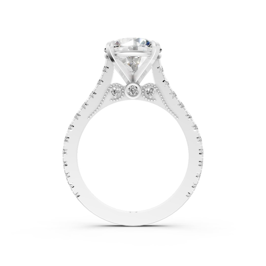 Round Diamond Graduation Set Engagement Ring