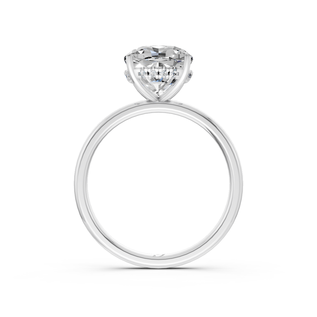 Cushion Diamond Hidden Halo Ring