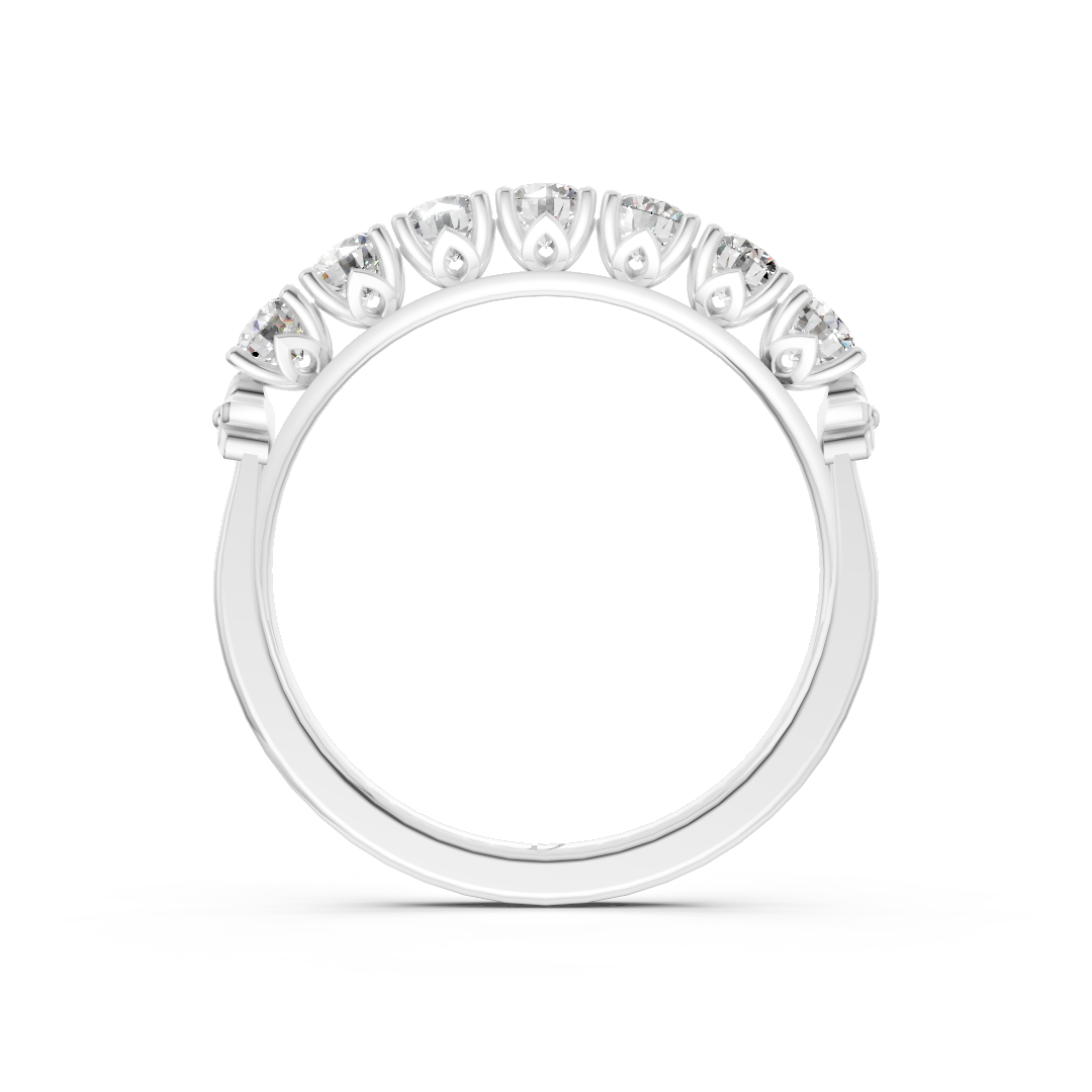 Round Cut 7 Stone Lotus Band
