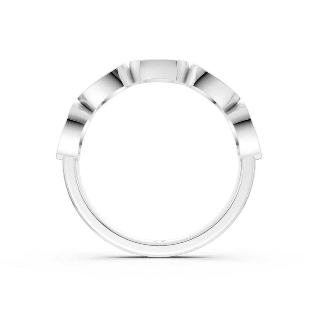 East West Oval Diamond Bezel Set Band