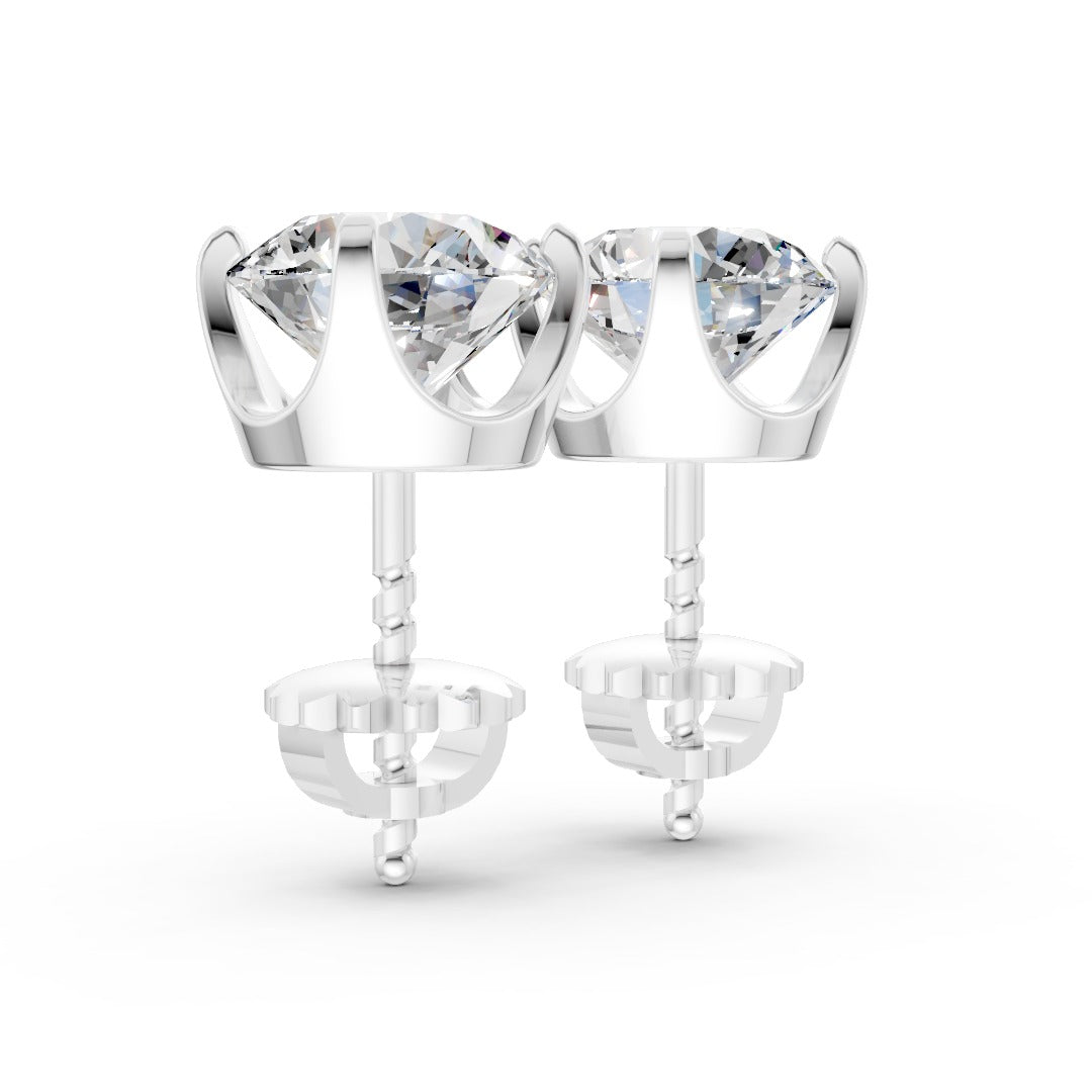 Round Cut Diamond Stud Earrings