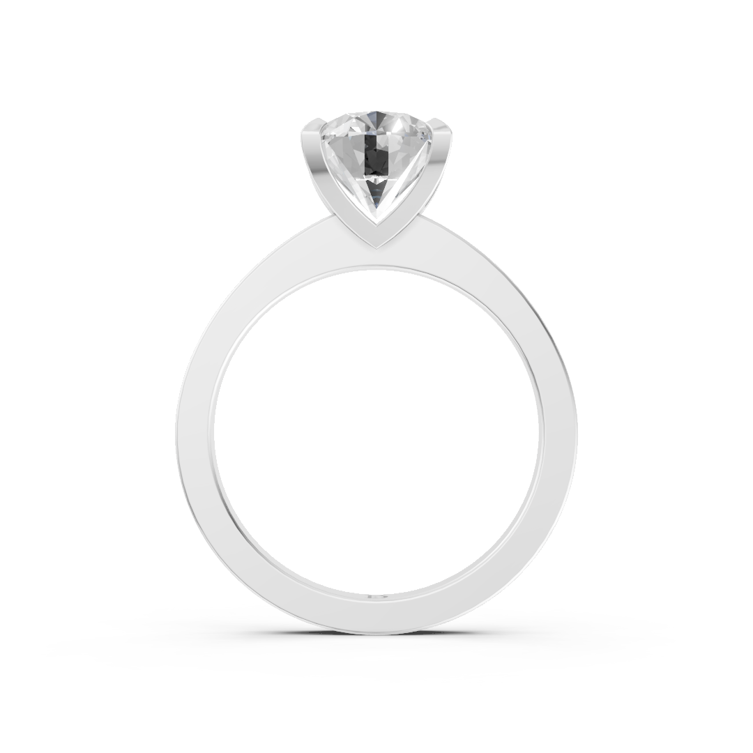 Oval Cut V-Cathedral Shank Ring