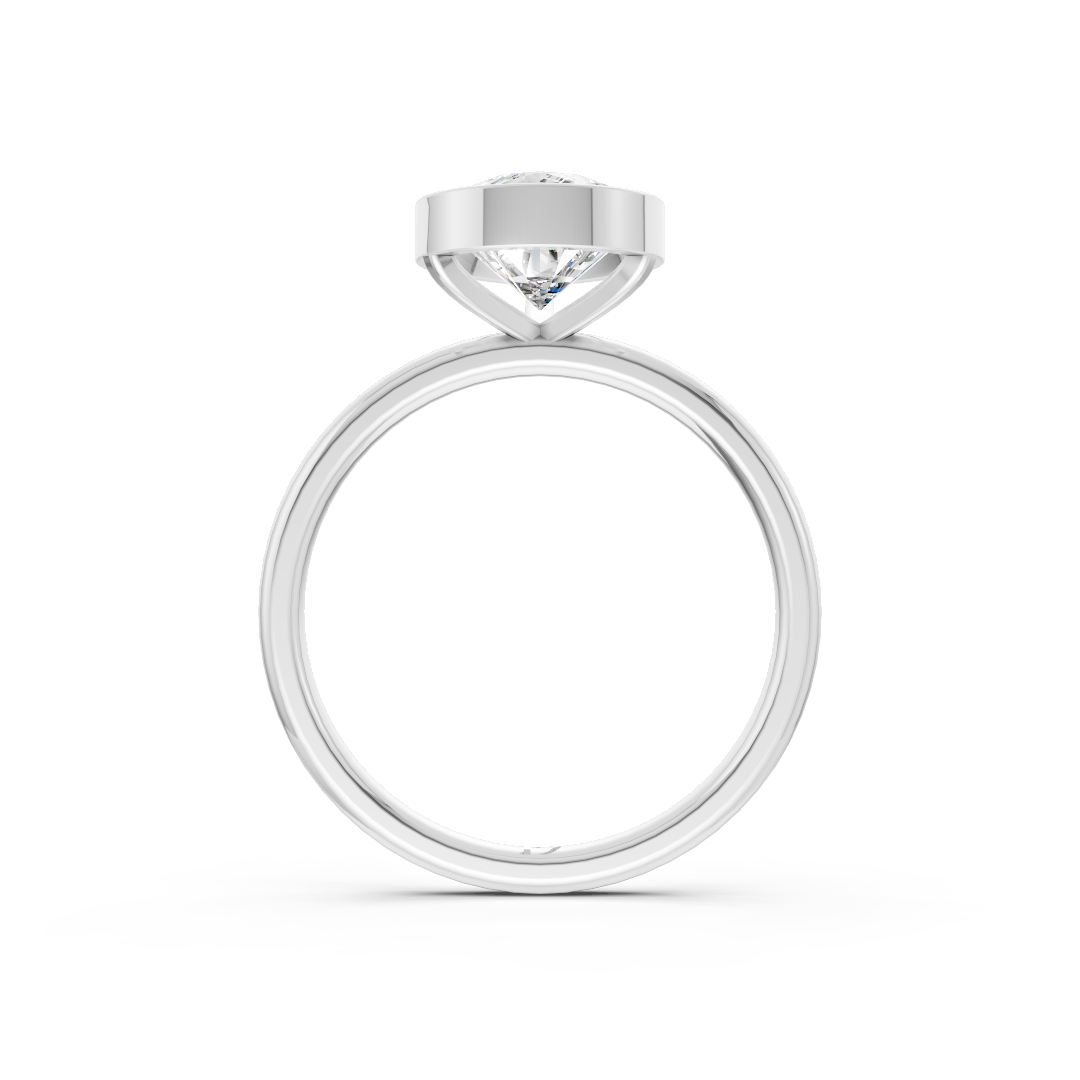 Pear Solitaire Bezel Ring