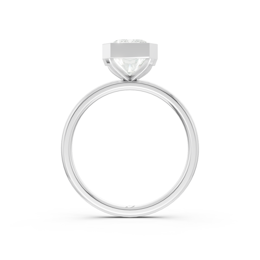 Radiant Solitaire Bezel Ring