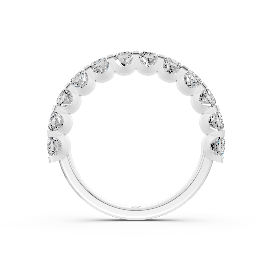 Cushion Diamond U Shaped Wedding Band