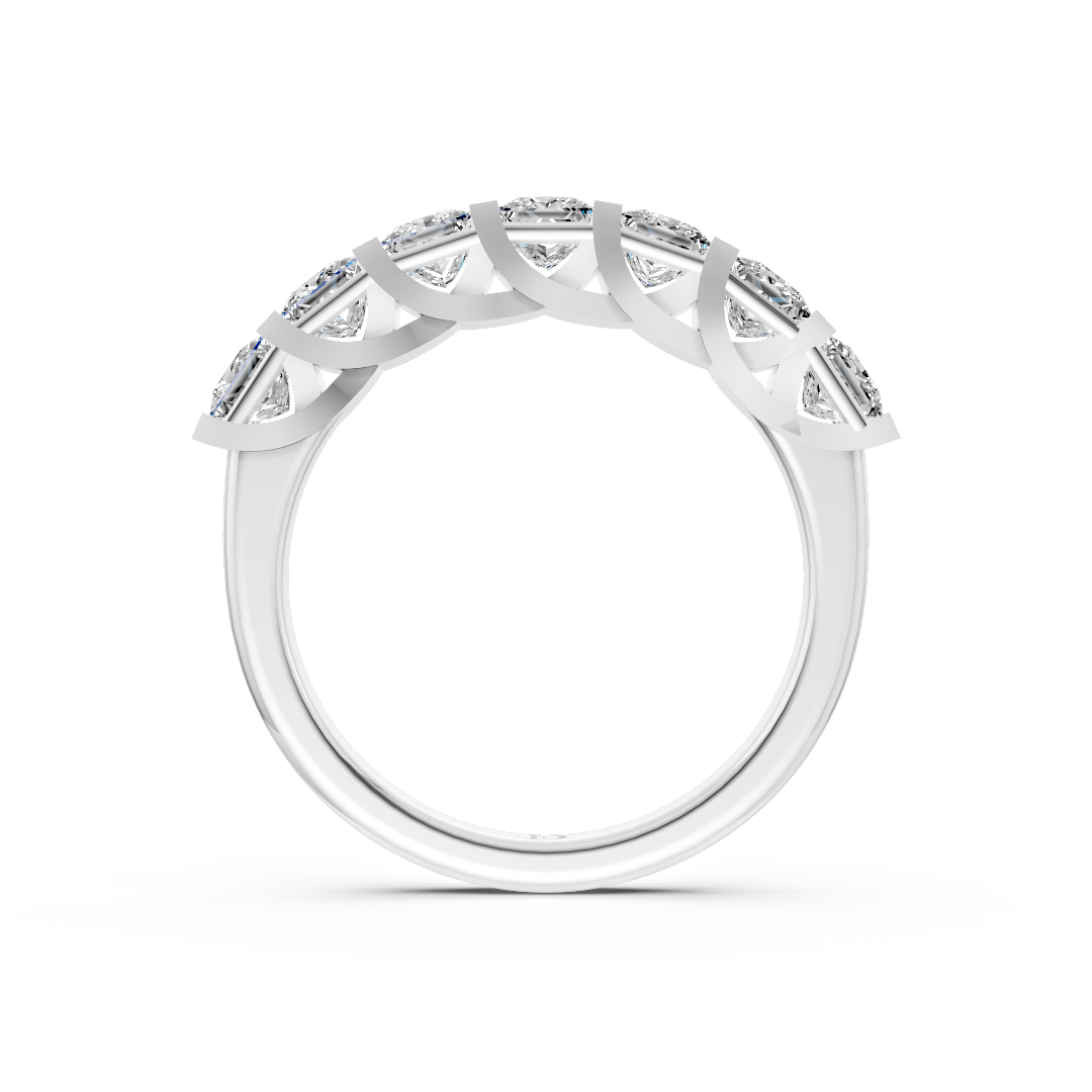 Channel Set Princess Diamond Half Eternity Band