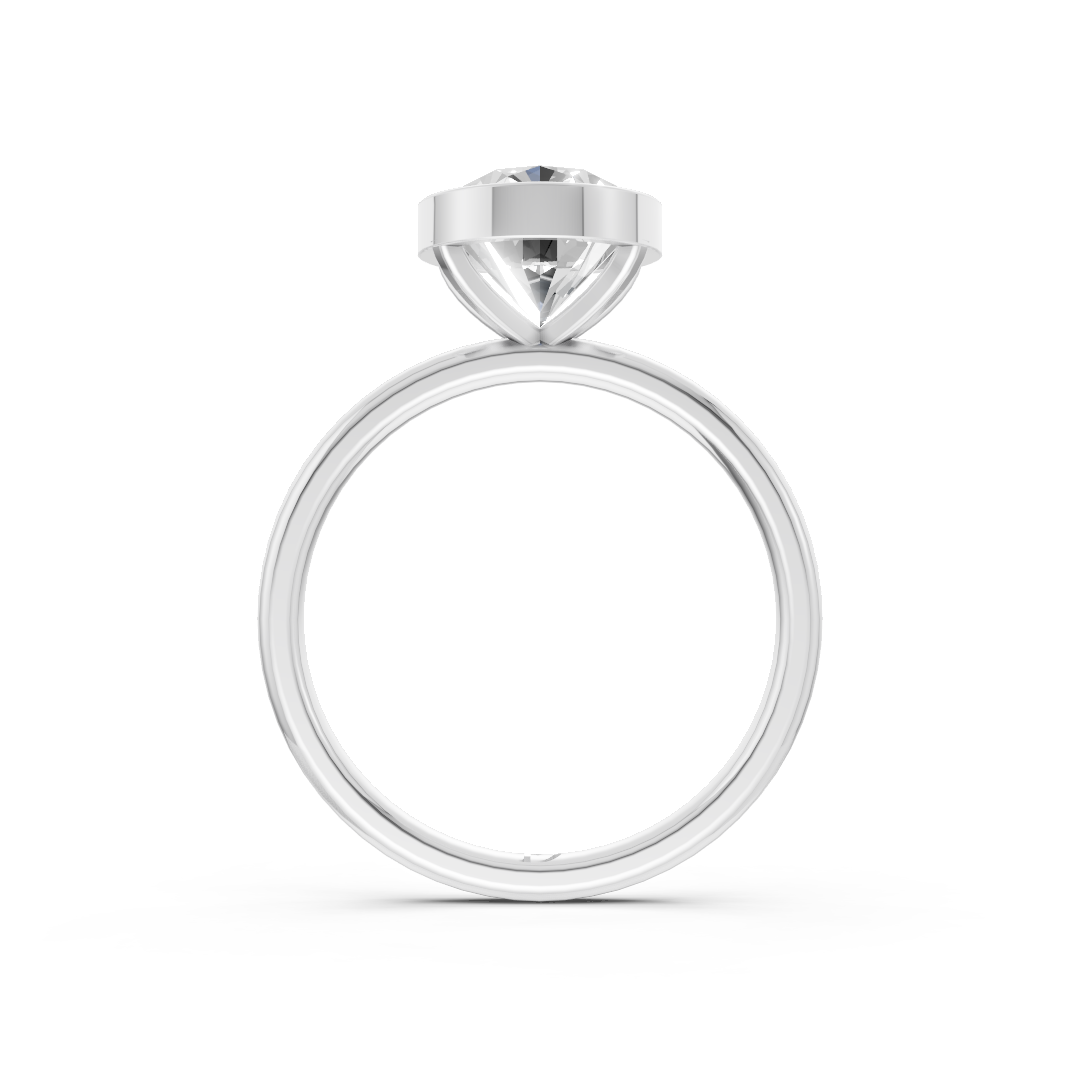Oval Solitaire Bezel Ring