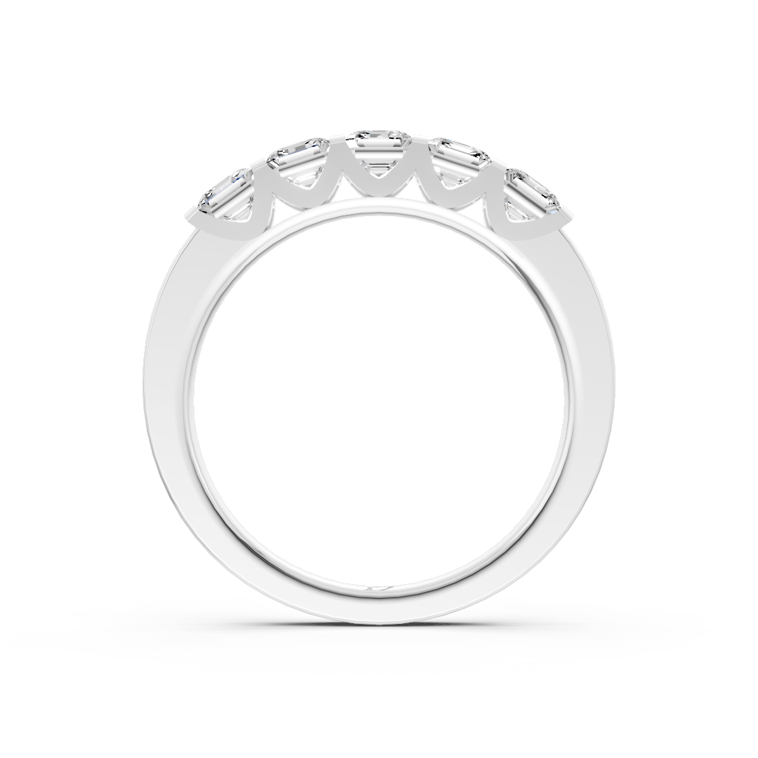 Five Stone Asscher Diamond Promise Band