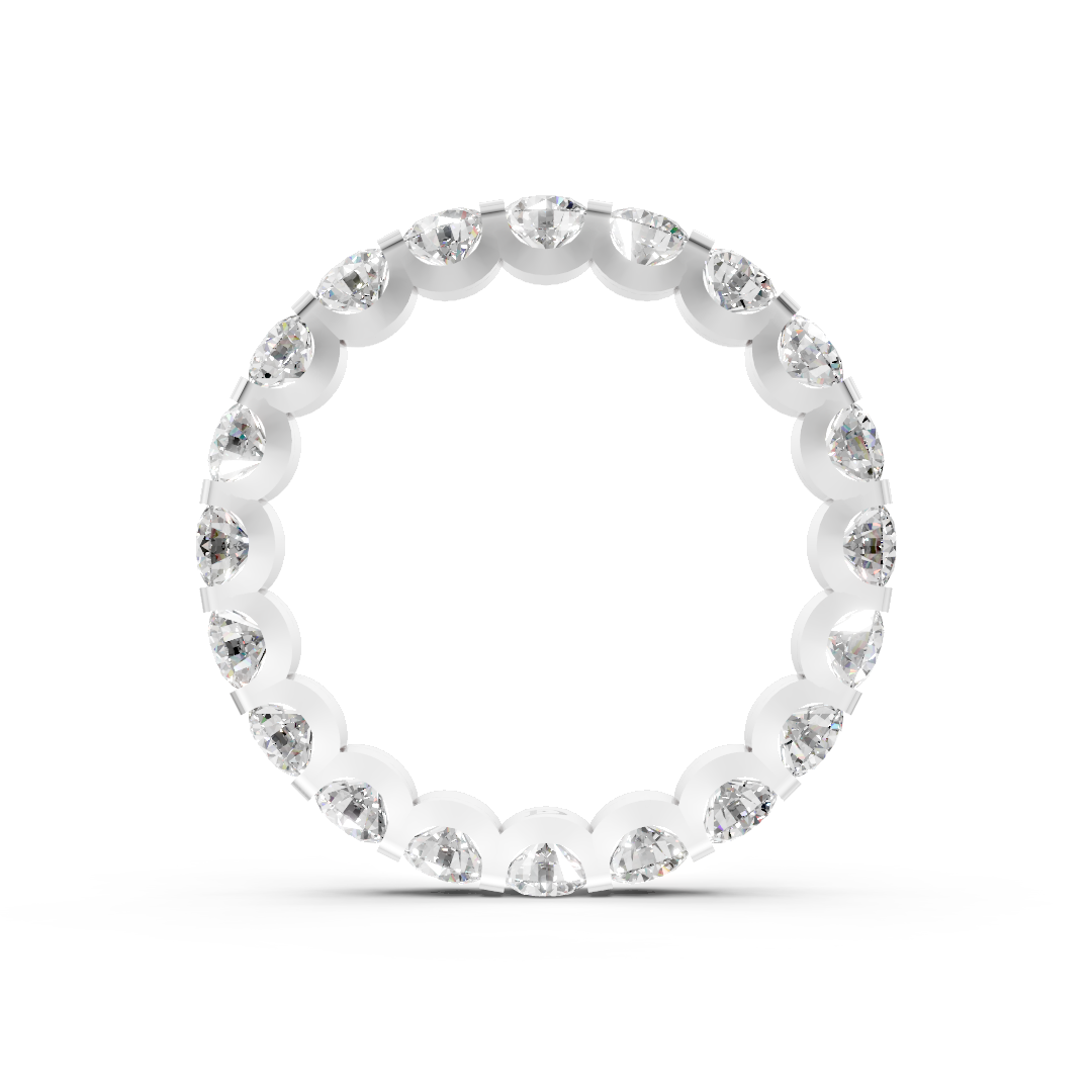 Round Diamond U Prong Full Eternity Band
