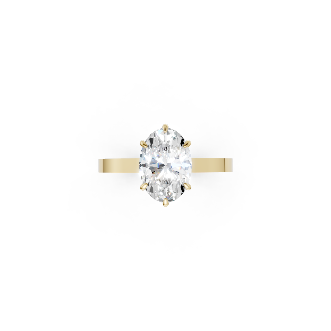 Oval Solitaire Diamond Hidden Halo Ring